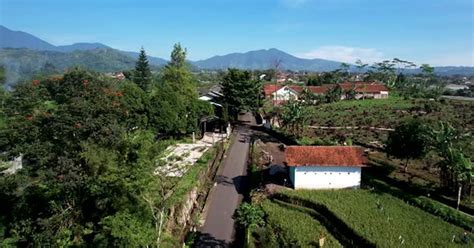 Aerial view of The Taman Bunga Nusantara or Flower Garden Nusantara ...