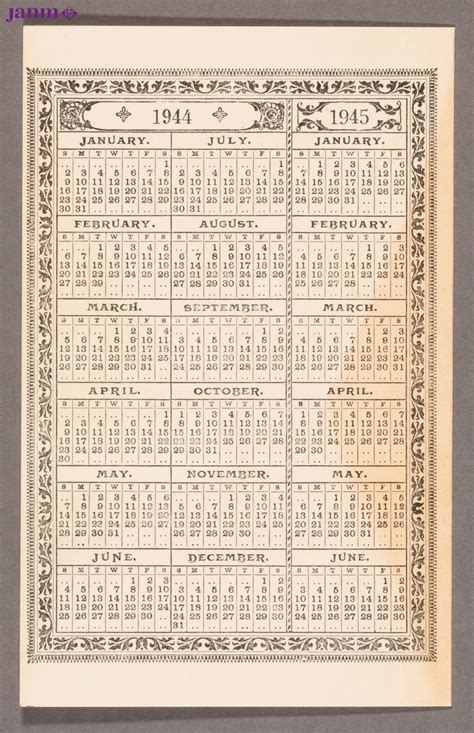 Calendar Year Of 1944 And 1945 Yuri Kochiyama