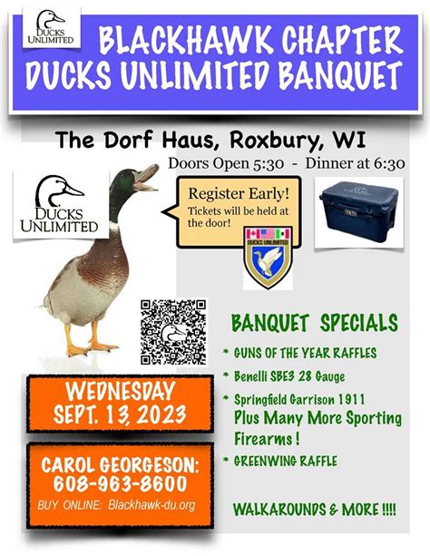 Black Hawk Ducks Unlimited Banquet Wed Sep