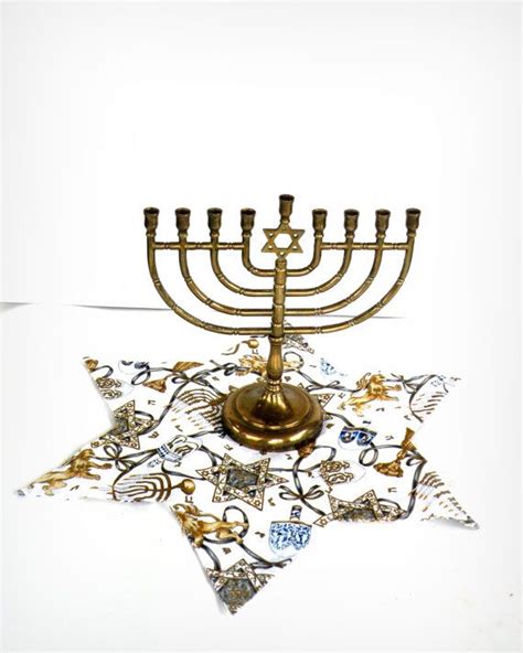 Brass Menorah Hanukkah Decorations Temple Twelve Tribes Jewish Etsy