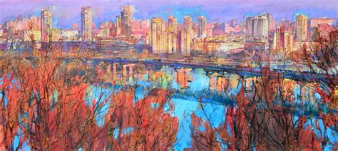 Modern cityscape Painting Painting by Andrii Kutcachenko