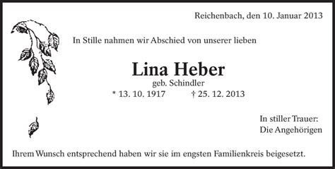 Traueranzeigen Von Lina Heber Zeit Des Gedenkens De