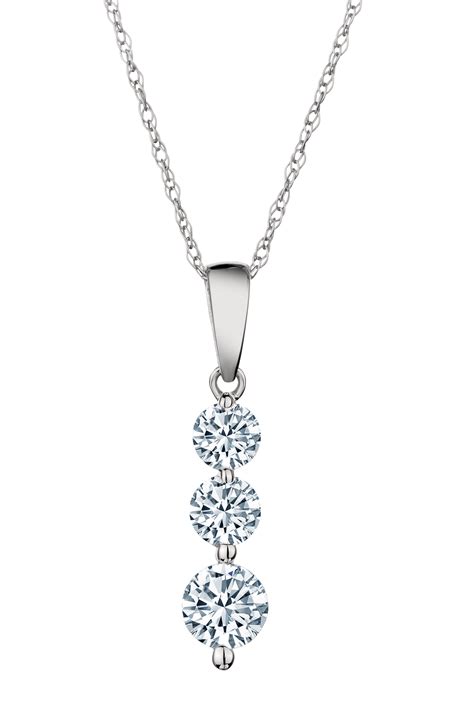 .50 Carat of Diamonds "Past, Present, Future" Pendant, 14kt White Gold
