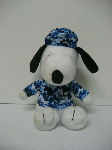 Metlife Peanuts Snoopy Blue Military Fatigues Plush Doll 6 Peanuts