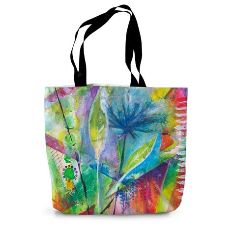 Multicoloured Art Tote Bag Original Botanical Folksy