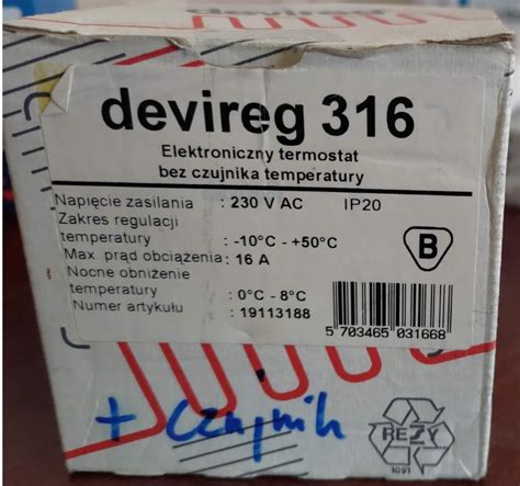 DANFOSS / DEVI DEVIREG 316 | TERMOSTAT -10 - +50 | Bielsko-Biała | Kup ...