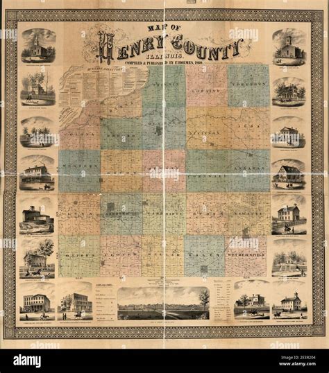 Map Of Henry County Illinois Stock Photo Alamy