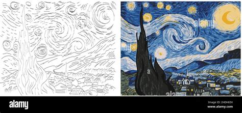 La Noche Estrellada De Por Vincent Van Gogh Para Colorear Para Sexiz Pix