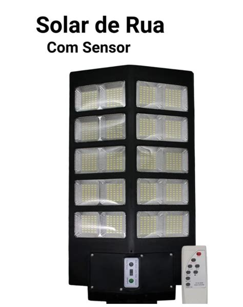 Editar Luminária Pública De Poste Solar 1000W LED Sensor E Controle