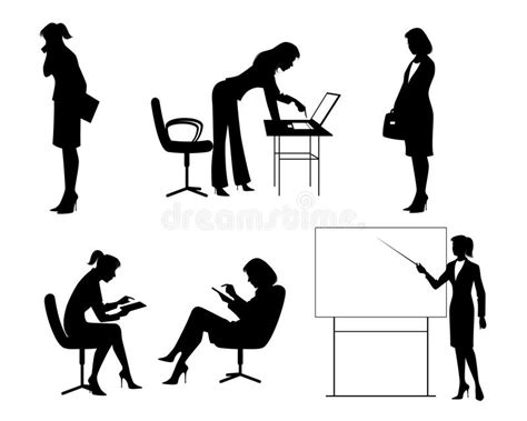 Six Silhouettes De Femmes D Affaires Illustration De Vecteur