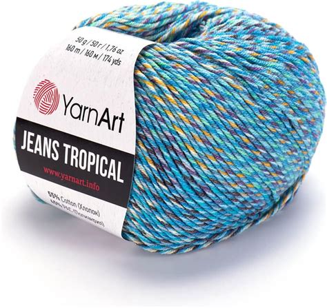 Amazon YarnArt Jeans Tropical Yarn Variegated Fine Yarn 1 Skein