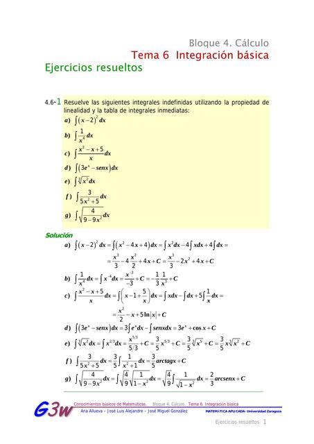 Integraci N B Sica Ejercicios Resueltos Estudiante Exactas Udocz