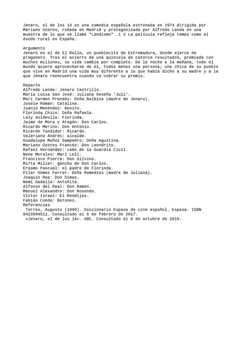 Jenaro El De Los 14 Reparto 6