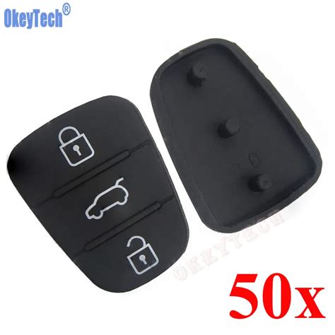 OkeyTech 50pcs Lot 3 Buttons Car Remote Key Rubber Case Button Pad Fit