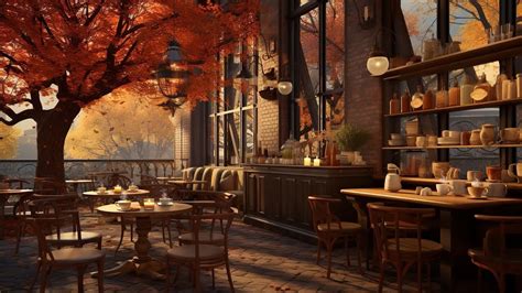 Cozy Fall Porch Coffee Shop Ambience With Relaxing Smooth Jazz Music