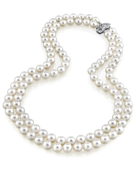 9-10mm White Freshwater Pearl Double Strand Necklace