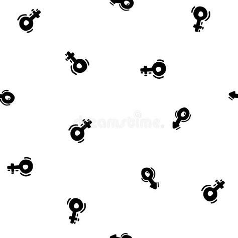 Sex Symbol Female And Male Sign Black White Seamless Pattern Black