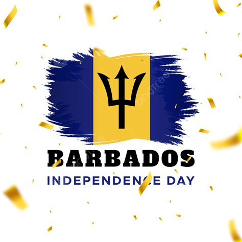 Barbados Independence Day Grunge Flag Brush Stroke Transparent