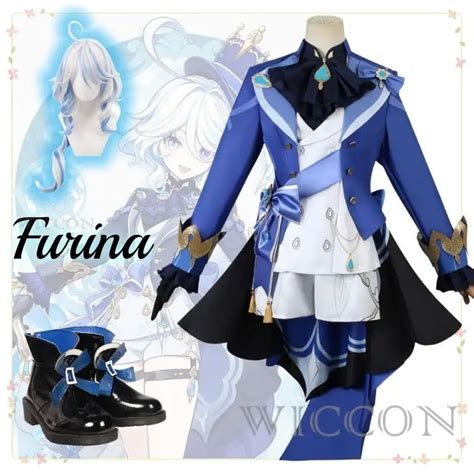 Furina Anime Game Genshin Impact Fontaine Focalors Cosplay Costume