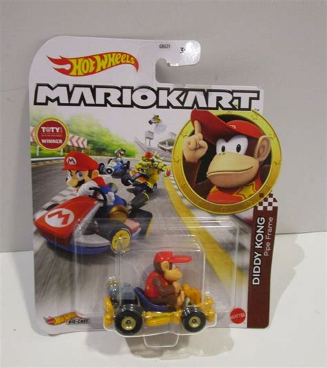 New Mattel Grn15 Hot Wheels Die Cast Mario Kart Diddy Kong Pipe Frame 887961908374 Ebay