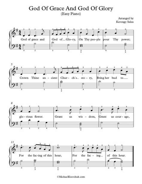 Free Piano Arrangement Sheet Music God Of Grace And God Of Glory