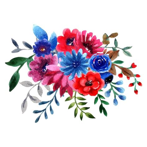 Premium Vector Blossoms Watercolor Floral Clipart Bouquets