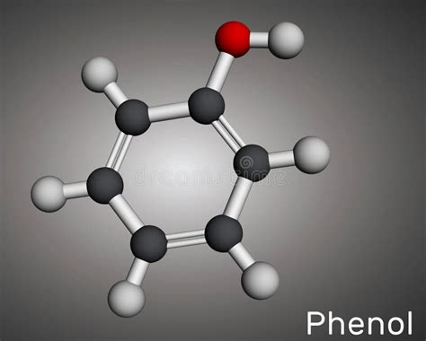 Mol Cula Fenol De Cido Carb Lico Renderiza O De Modelo Molecular D