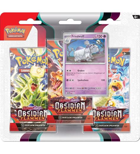 Pokemon Karmesin Purpur Obsidian Flammen Pack Blister Friedwuff