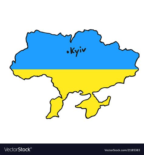 Map ukraine flag color icon Royalty Free Vector Image