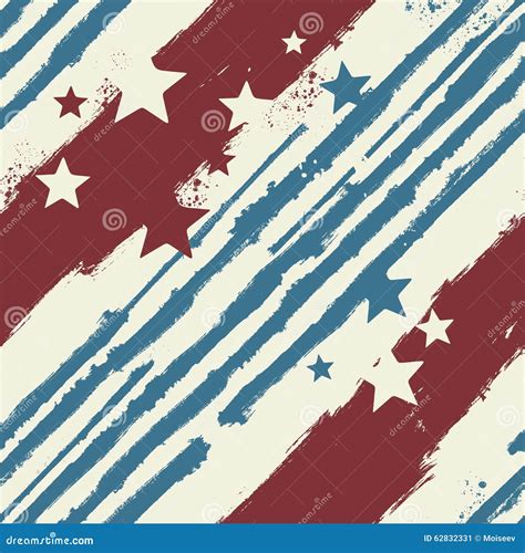 Vector Stars And Stripes Seamless Pattern Stock Vector Illustration