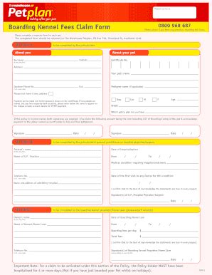 Petplan Pet Insurance Claim Form Pdffiller