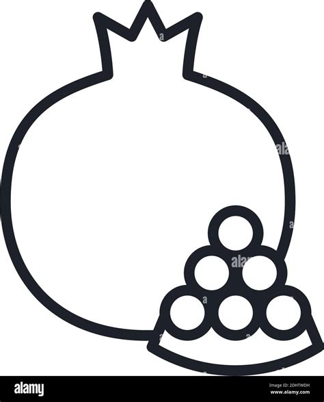 Pomegranate Seeds Icon Vector Linear Icon Contour Shape Outline