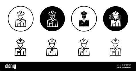 Policeman Icon Vector Logo Set Collection For Web App Ui Stock Vector