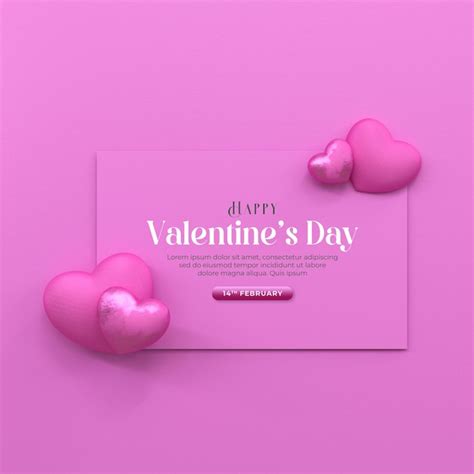 Premium Psd D Rendering Happy Valentines Day Instagram Or Social