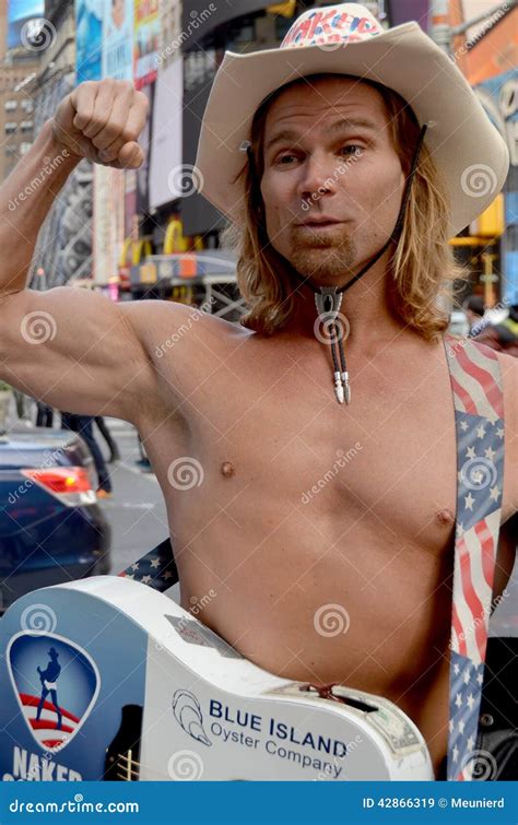 Naked Cowboy Editorial Stock Image Image Of Male American 42866319