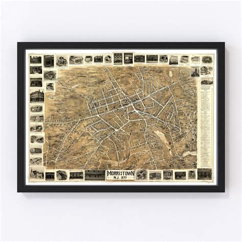 Vintage Map of Morristown, New Jersey 1899 by Ted's Vintage Art