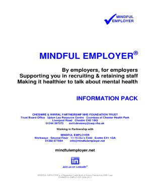 Fillable Online Mindfulemployer Cwp Nhs Mindful Employer By Employers