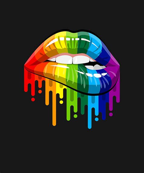 Lgbt Rainbow Lips Pride Gay Homosexual Lesbian Tee Drawing By Dhbubble Fine Art America