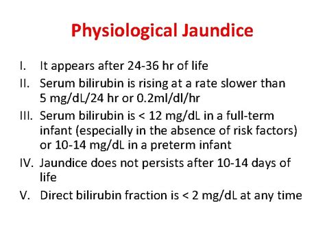 Neonatal Jaundice Indirect Hyperbilirubinemia Of The Newborn