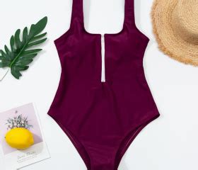 Sexy Zipper One Piece Bikini On Luulla