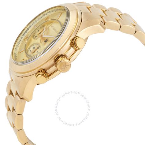 Michael Kors Runway Chronograph Quartz Gold Dial Unisex Watch MK9074 ...