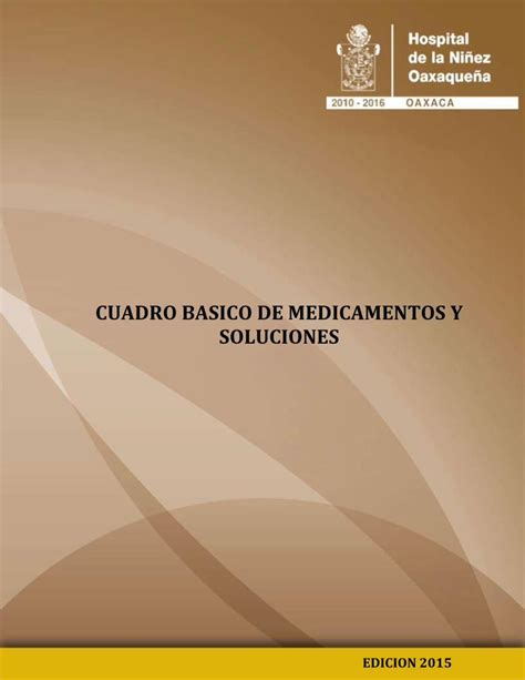 Pdf Cuadro Basico De Medicamentos Y Soluciones Iii Gu A De Uso