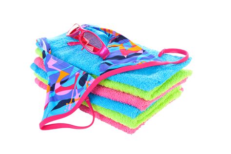 Towel Bikini And Sunglasses Colorful Stacked Pink Fashion Png Transparent Image And Clipart