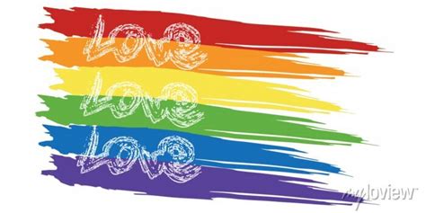 Ilustraci N Vectorial De La Bandera Del Orgullo Gay Con Las Palabras Wall Stickers Modern