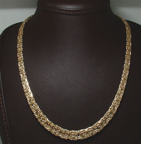 Real 14k Yellow Gold Graduated Byzantine Chain Necklace 18 Or 20 18