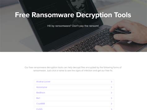 Avast Free Ransomware Decryption Tools