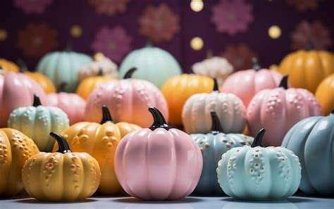 Premium Photo | Pastel Color Pumpkin Background