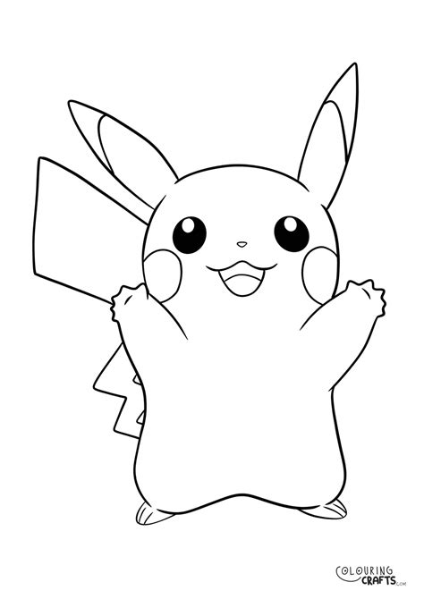 Pikachu Pokemon Colouring Page Colouring Crafts