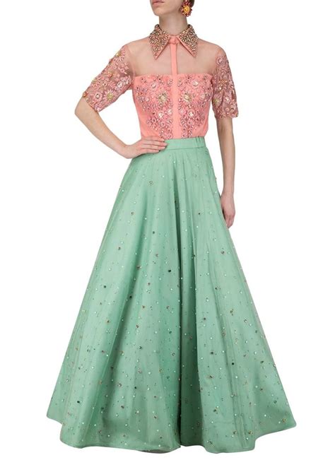 Pista Green Color Silk Fabric Lehenga Choli Green Skirt Skirt Set Indian Fashion