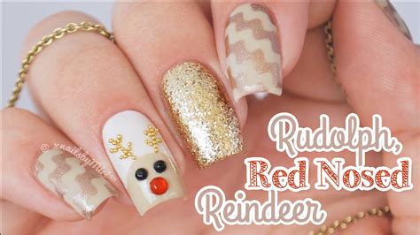 Rudolph The Red Nosed Reindeer Mix And Match Nail Art Youtube